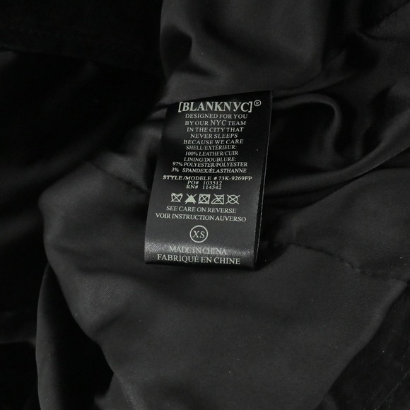 BlankNYC Free People Suede Moto Jacket Womens Sz XS Black Cropped Biker Leather - Picture 8 of 13